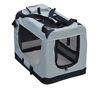 Fudajo Caisse de Transport Grise Pliable pour Animaux domestiques, L (70x52x50cm) Poignée Couverture