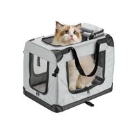 Fudajo Caisse de transport Grise - taille M / 60 x 42 x 44 cm - charge max. 10 kg - Pliable - avec Poignée et Couverture - pour Voya