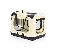Fudajo Caisse de transport - taille M / 60 x 42 x 44 cm / charge max 10 kg - couleur beige - pliable - avec Poignée Couverture - Cag