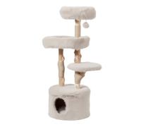 Fudajo Forest Tree, Arbre à Chat de 137 cm, Couleur Naturelle, Aspect Bois, avec Maison pour Chat, Lits pour Chat et Balle de Jeu