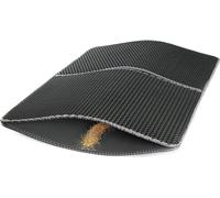 Fudajo Tapis de litière pliable - 75 x 55 cm - couleur Grise - Paillasson ramasse-litière de protection imperméable à 2 Couches - propreté chat