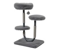 Fudajo Urban Compact, Arbre à Chat de 99 cm, Gris, en Forme de U, avec lit pour Chat, Corde à griffer et Balle de Jeu