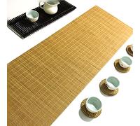 FUDANLI Chemin de Table Tapis À Thé en Bambou Original - Style Japonais Tapis de Tasse/napperons Résistants À La Chaleur pour La Ferme Maison de Thé, Chemin de Table Facile À Nettoyer