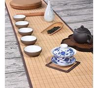 FUDANLI Chemin de Table Tapis de Thé en Bambou Originaux Style Japonais, Napperon/Tapis À Café Faciles À Nettoyer avec Bordure en Tissu, Chemin de Table de Salon de Thé (Size : 40x180cm/15.7x70.9in)