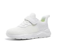 Fudaolee Chaussures de Course pour Enfant Garçon Tennis Chaussure de Sports Fille Respirante Basket Mode Antidérapantes Sneakers Légère Sport Running Shoes B-Blanc 29 EU