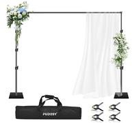 FUDESY Support de Toile de Fond, 2,6 x 3 m, réglable pour Toile de Fond Photo et drapé avec Base en métal pour fêtes, Photographie, Mariage, Anniversaire