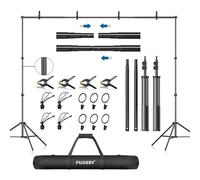 FUDESY Support de toile de fond réglable pour studio photo vidéo avec sac de transport, pinces à ressort 2,1 x 3 m