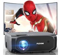 FUDONI Projecteur avec WiFi 5G et Bluetooth, 15000L Projecteur de film extérieur natif 1080p 4k pris en charge, projecteur portable avec écran, projecteur de cinéma maison pour iOS/Android/TV