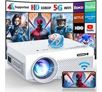 FUDONI Projecteur avec WiFi et Bluetooth, projecteur extérieur natif 1080p support 4K, projecteur de film portable avec écran et max 300 pouces, compatible avec iOS/Android/ordinateur portable/TV