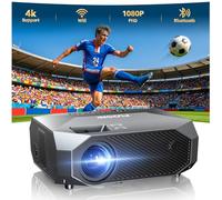 FUDONI Projecteur portable WiFi Bluetooth, projecteur 1080p pris en charge 18000L 4K