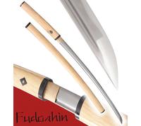 Fudoshin Shirasaya Forge Bois Naturel Damas S51S Epee Sabre Practical Katana Japonais