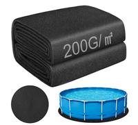FUDUOXIAO Tapis de Sol Piscine 400 cm Tapis sous Piscines Hors Sol Rond 200g/M ², Antidérapant, Pliable Tapis de Protection pour Piscine Whirlpool Gonflable