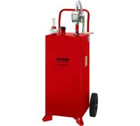 Fuel Caddy Réservoir de stockage de carburant 30 gallons 2 roues avec pompe manuelle, rouge