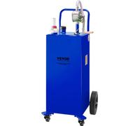 Fuel Caddy Réservoir de stockage de carburant 30 gallons 4 roues avec pompe manuelle, bleu