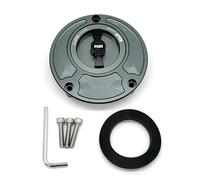 Fuel Capuchon Couvercle Bouchon Réservoir Carburant CNC Pour Moto Pour Yamaha YZF R6 R6S R1 R25 R15 Fazer FZ1 FZ6 FZ6R FJR1300 TT600E TT600E TT600S FZ1000 FAZER(Gray and Black)