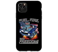 Fuel Fire and Freedom Voiture Classique USA Drapeau Motif Patriotique Coque pour iPhone 11 Pro Max