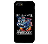 Fuel Fire and Freedom Voiture Classique USA Drapeau Motif Patriotique Coque pour iPhone SE (2020) / 7 / 8