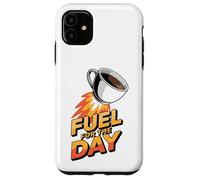 Fuel for The Day Sleepy Fatigué Humour Funny Coffee Lover Coque pour iPhone 11