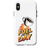 Fuel for The Day Sleepy Fatigué Humour Funny Coffee Lover Coque pour iPhone X/XS