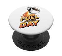 Fuel for The Day Sleepy Fatigué Humour Funny Coffee Lover PopSockets PopGrip Adhésif