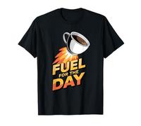 Fuel for The Day Sleepy Fatigué Humour Funny Coffee Lover T-Shirt