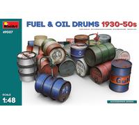 Fuel & Huile Drums 1930-50s 1:48 Plastique Model Kit Miniart