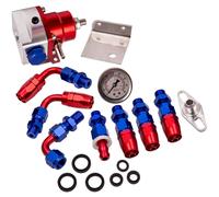 Fuel Pressure Regulator Kit An 6 Fitting End Blue & Red General Use 300-800 Hp