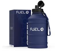 Fuel24 Bouteille d'eau en métal de 1,3 l/2,2 L - Robuste, anti-chute et anti-fuite, sans BPA, 1 l, 2 l - Grandes bouteilles de sport pour homme, bouteille d'eau de voyage, randonnée