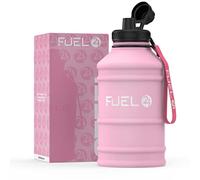 Fuel24 Bouteille d'eau en métal de 1,3 l/2,2 L - Robuste, anti-chute et anti-fuite, sans BPA, 1 l, 2 l - Grandes bouteilles de sport pour homme, bouteille d'eau de sport, voyage, randonnée