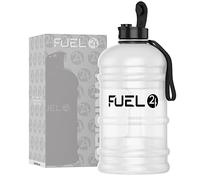 Fuel24 Brocca - Gourde de 2,2 L - Matériau flexible extra fort - Options anti-goutte, bouchon pop ou paille - Grande bouteille de sport pour le gymnase de 2,2 L, sans BPA