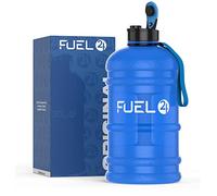 Fuel24 Brocca - Gourde de 2,2 L - Matériau flexible extra fort - Options anti-goutte, bouchon pop ou paille - Grande bouteille de sport pour le gymnase de 2,2 L, sans BPA