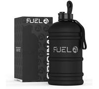 Fuel24 Carafe - Bouteille d'eau de 2,2 litres - Matériau flexible extra résistant (plastique) - Anti-chute, options de bouchon anti-pop ou de paille - Grande bouteille de sport de 2,2 L, sans BPA