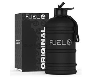 Fuel24 Carafe - Bouteille d'eau de 2,2 litres - Matériau flexible extra résistant - Résistant aux chutes, bouchon anti-pop ou paille - Grande bouteille de sport de 2,2 L, sans BPA