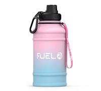Fuel24 Gourde en métal de 2,2 L/1,3 L, robuste, anti-fuite, sans BPA, 2 L et 1 L, en acier inoxydable (1 litre), grande bouteille de sport pour hommes, gourde de sport, voyages,