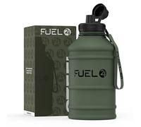 Fuel24 Pichet en acier inoxydable - Bouteille d'eau de 1,3 ou 2,2 litres - Extra forte, sans BPA, résistant aux fuites - Grande bouteille de sport de gym, 2,2 l, bouteille en métal - Options de