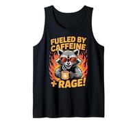 Fueled By Caffeine Rage Feral Raton Laveur Café Meme Drôle Débardeur