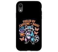 Fueled By Caffeine Rage Loves Coffee Joke Feral Raton laveur Coque pour iPhone XR