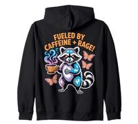 Fueled By Caffeine Rage Loves Coffee Joke Feral Raton laveur Sweat à Capuche