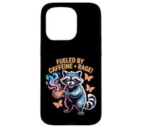 Fueled By Caffeine Rage Loves Coffee Meme Feral Raton Laveur Coque pour iPhone 15 Pro