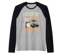 Fueled by Coffee and Bird Calls Observation Oiseaux rétro Manche Raglan