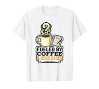 Fueled by Coffee & Cold Lover Case True Crime Halloween T-Shirt Graphique avec Valeur