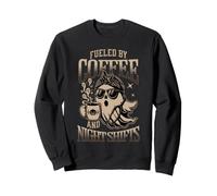 Fueled by Coffee & Night Shifts - Infirmière Ghoul Halloween Sweatshirt