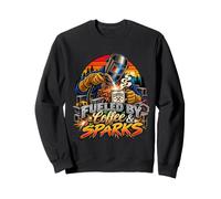 Fueled by Coffee & Sparks Humour de Soudeur drôle Sweatshirt