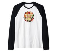 Fueled by Fire Hot Chili Pepper Spicy Food Lover Manche Raglan