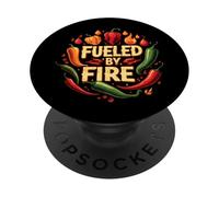 Fueled by Fire Hot Chili Pepper Spicy Food Lover PopSockets PopGrip Adhésif