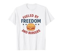 Fueled by Freedom and Burgers Patriotic Cookout Humour T-Shirt