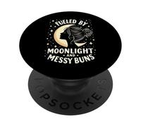 Fueled by Moonlight and Messy Buns Aesthetic PopSockets PopGrip Adhésif