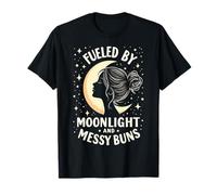 Fueled by Moonlight and Messy Buns Aesthetic T-Shirt