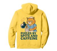 Fueled by Spite and Cafeine Angry Cat Design Sweat à Capuche
