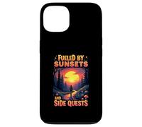 Fueled by Sunsets and Side Quests Nature Gamer Coque pour iPhone 13